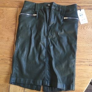 7 for all mankind high waist coated pencil skirt